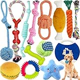 Amzeeniu Hundespielzeug,14 Pcs Seil Ball Hunde robuste Zähne Kauen langlebig Spielzeug Zahntraining...