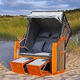 Swing & Harmonie LED - Strandkorb XXL - 118cm inkl. Abdeckcover Luxus Volllieger mit Solarmodul...