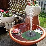 Uadme Solar Wasserbrunnen Solar Wasserbrunnen Pumpe, 5V 1.6W Schwimmender Landschaftsbrunnen mit...