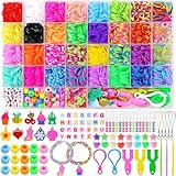 DIYDEC 2700+ Loom Bänder Set für Armbänder, Loops Gummis Bänder Loom Rubber Bands Kit Kinder...