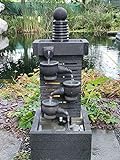 IDYL Stein-Brunnen Wasserspiel aus Lavastein mit Beleuchtung | Frostfest | Höhe 86 cm |...