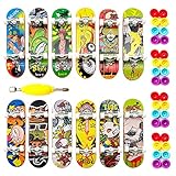 12pcs Toy Finger Skateboard Fingerboards with 32 Interchangeable Wheels and Mini Screwdriver, Party...