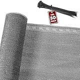 DETEX® Balkon Sichtschutz 1,4 x 10m Wetterfest inkl. 50 Kabelbinder Balkonbespannung Leicht...