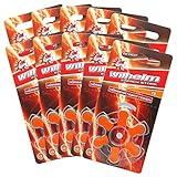 60 x WILHELM Hörgerätebatterien Typ 13 orange Hörgerätbatterie PR48 ZL2 1,4/1,45 V