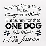 Lustige Schilder 'Saving A Dog Won't Change The World', Metall-Blechschild, Dekoration,...