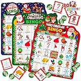 JOYIN Weihnachts-Bingo-Kartenspiel für 30 Spieler, 3 Farben, Bingo-Karten für Kinder für...