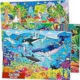 Boden Puzzle ab 4 5 6 Jahre – 3 große 100 Teile Spiele für Kleinkinder von Quokka – Spielzeug...