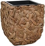VIVANNO Pflanzkübel Blumenkübel aus Wasserhyazinthe Natur WILD Design - 30 x 25 x 25 cm