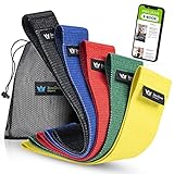 ZenOne Sports Fitnessbänder aus Stoff, Resistance Bands 5er Set, Widerstandsbänder für Bein & Po,...