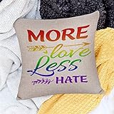 More Love Less Hate Kissenbezüge, Landhausbank, Kissenbezug, Regenbogen-Stolz, Paraden,...