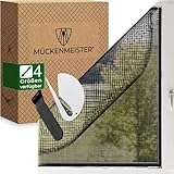 MÜCKENMEISTER® Fliegengitter Fenster (130x150cm, schwarz) aus Glasfaser - Fliegengitter...