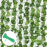 lbxtswpl Efeu Künstlich, 12 Stück Efeubusch Kunstpflanze Girlande, Efeu Künstlich Girlande,...