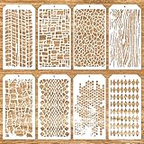 8 Stück Malschablonen Zum Basteln Wiederverwendbare Ziegelwaben-Mischtechnik-Kunsttextur-Schablonen...