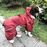 Idepet Regenmantel für Hunde, wasserdicht Winddicht mit Kapuze für kleine und mittelgroße Hunde...