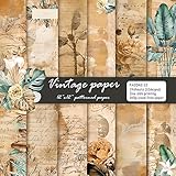 Scrapbook Papier Vintage Scrapbooking Papier, 24 Blatt Einseitiges Decoupage Papier Blumen...