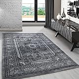 Carpetsale24 Orient Teppich 160x230 cm Grau, Klassisch Gemustert, Pflegeleicht & robust, Stilvoller...