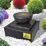 Gartenbrunnen Brunnen Zierbrunnen Zimmerbrunnen Springbrunnen Brunnen Sonnen-Schale mit LED-Licht...