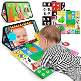 beetoy Baby Spiegel Spielzeug mit Knisterbuch Entwickelt, Faltbarer Baby Bauchlage Spielzeug Schwarz...