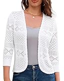 GRACE KARIN Damen Strickjacke Leichtes 3/4 Ärmel Open Front Strickjacke Bolero Shrug Cardigan Top...