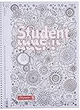 Brunnen 1067427 Notizblock / Collegeblock Student Zenart (A4, kariert Lineatur 28, 90 g/m², 80...