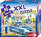 Noris 606031792 XXL Riesenpuzzle Auf Streife mit der Polizei mit 45 Teilen (Gesamtgröße: 64 x 44...