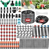 Garten BewässerungsSystem, 263Pcs Garten Bewässerung Kit, 50M+15M Bewässerungsrohre,Automatik...