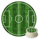 J&M DECO Tortenaufleger Fußballfeld – essbare Tortendeko Ø 20 cm – Sport-Motiv für Jungen...