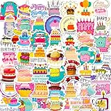 50 Geburtstagskuchenaufkleber Geburtstagswünsche doodle Aufkleber, Kinder Aufkleber, Happy Birthday...