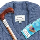 Wäscheetiketten für Pflegeheime & Altenheime (60 Stück, Weiß) - Namensschilder für Kleidung und...