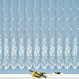 heimtexland Gardine edler Jacquard Store in Florentiner Optik Vorhang reinweiß mit Blumen...