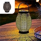 Gadgy Solar Laterne für Außen - Orientalische Hänge oder Tischlampe im Blumen Design für Garten,...