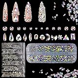 1848 Stücke strasssteine Set Glitzersteine Strasssteine Nägel Flache Selbstklebend Multi Formen 6...