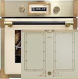 Kaiser Backofen-Set Herd Set Autark Retro Pyrolyse Einbau Backofen 73L Elfebeinfarbiges Glas 60 cm...