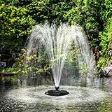Biling Schwimmender Springbrunnen mit LED-Beleuchtung für Großer Gartenteich, Teichbrunnen mit...