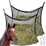 2 Pcs Heunetz für Pferde: 60 x 90cm Farming Heunetz, Heutasche, Pferdeheunetz mit 4 Karabinerhaken,...