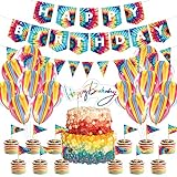 Azazaza Geburtstags Dekoration Set, Geburtstags Party deko Kit Mädchen mit Ballons Banner Cake...