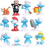 Figures Set, 12 Stück Smurfs Kuchendekorationen, Geburtstags Party liefert, Cupcake Figuren, Kinder...
