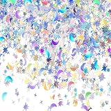 HQKJGSYX 30 g Gender Reveal Konfetti Kanone Stern und Mond Tischkonfetti Schillernd Metallic Glitzer...