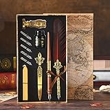 XUBX Kalligraphie Stift Set, Federkiel Feder Kalligraphie-Stift Set, luxuriöser Federhalter und...
