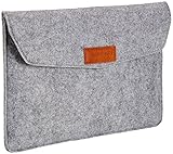 Amazon Basics Laptop-Tasche, Filz, für Displaygrößen bis 11 Zoll , Hellgrau