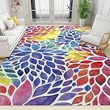 Mehrfarbige Abstrakte Rechteckige Geometrische Patchwork-Blumen 3D Teppich Wohnzimmer Couchtisch...