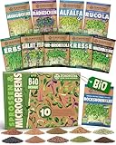 ZenGreens® - Bio Sprossensamen im 10er Set - Keimsprossensamen - für leichte Zucht im Sprossenglas...