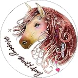 Essbarer Tortenaufleger Pferde Geburtstag // Kuchendekoration zum Thema Pferd, Geburtstag // 20cm...