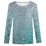 Langarm Mädchen Pailletten Bedruckter Pullover Kinder Rundhals Shirt Einfarbig Langärmeliges...