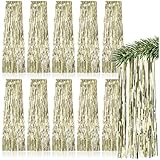 com-four® 10x Lametta - Goldfarbene Lametta Girlande für Weihnachten - Christbaumschmuck für den...