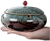 JAIEF Keramik-Aschenbecher mit Deckel, winddicht, Zigaretten-Aschenbecher für den Innen- und...