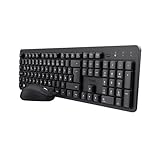 Trust Ymo II Leise Tastatur Maus Set Kabellos Deutsches QWERTZ Layout, Flachen Tasten,...