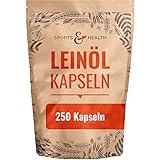 Leinöl Kapseln - 250 hochdosierte Kapseln - 1000mg pro Kapsel - Hochdosiert - Mit Vitamin E -...