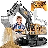 TOMOROY Fernbedienung Bagger Spielzeug 14 Kanal Fernbedienungsbagger Konstruktionsspielzeug Traktor,...