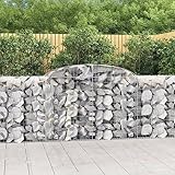 KLYEON Gabionen mit Hochbogen 3 STK. 300x50x100/120cm Verzinktes Eisen Blumentöpfe &...